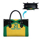 Afro-Jamaicans Football Custom Leather Bag Gold Ethnic Motifs