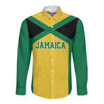 Afro-Jamaicans Football Custom Long Sleeve Button Shirt Gold Ethnic Motifs