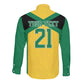 Afro-Jamaicans Football Custom Long Sleeve Button Shirt Gold Ethnic Motifs