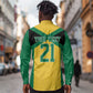 Afro-Jamaicans Football Custom Long Sleeve Button Shirt Gold Ethnic Motifs