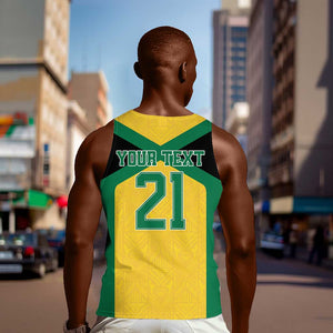 Afro-Jamaicans Football Custom Men Tank Top Gold Ethnic Motifs