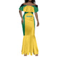 Afro-Jamaicans Football Custom Mermaid Dress Gold Ethnic Motifs