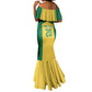 Afro-Jamaicans Football Custom Mermaid Dress Gold Ethnic Motifs