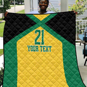 Afro-Jamaicans Football Custom Quilt Gold Ethnic Motifs