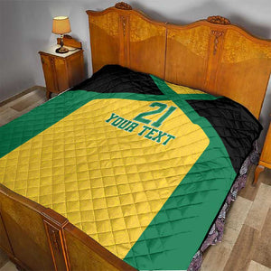Afro-Jamaicans Football Custom Quilt Gold Ethnic Motifs