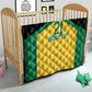 Afro-Jamaicans Football Custom Quilt Gold Ethnic Motifs