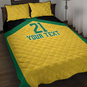 Afro-Jamaicans Football Custom Quilt Bed Set Gold Ethnic Motifs
