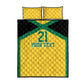 Afro-Jamaicans Football Custom Quilt Bed Set Gold Ethnic Motifs