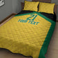 Afro-Jamaicans Football Custom Quilt Bed Set Gold Ethnic Motifs