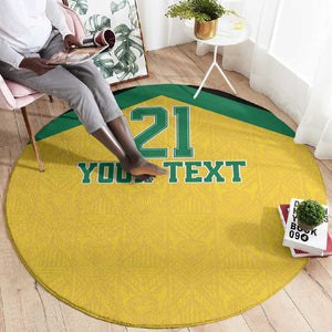 Afro-Jamaicans Football Custom Round Carpet Gold Ethnic Motifs
