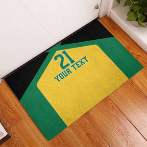 Afro-Jamaicans Football Custom Rubber Doormat Gold Ethnic Motifs