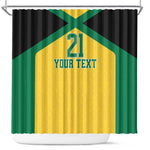 Afro-Jamaicans Football Custom Shower Curtain Gold Ethnic Motifs