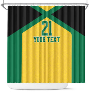 Afro-Jamaicans Football Custom Shower Curtain Gold Ethnic Motifs