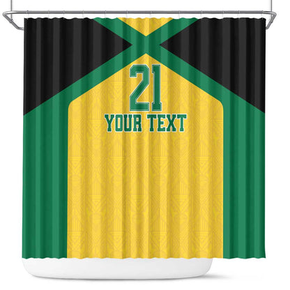Afro-Jamaicans Football Custom Shower Curtain Gold Ethnic Motifs