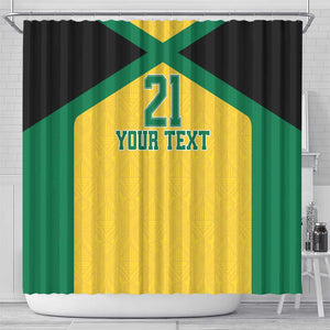 Afro-Jamaicans Football Custom Shower Curtain Gold Ethnic Motifs