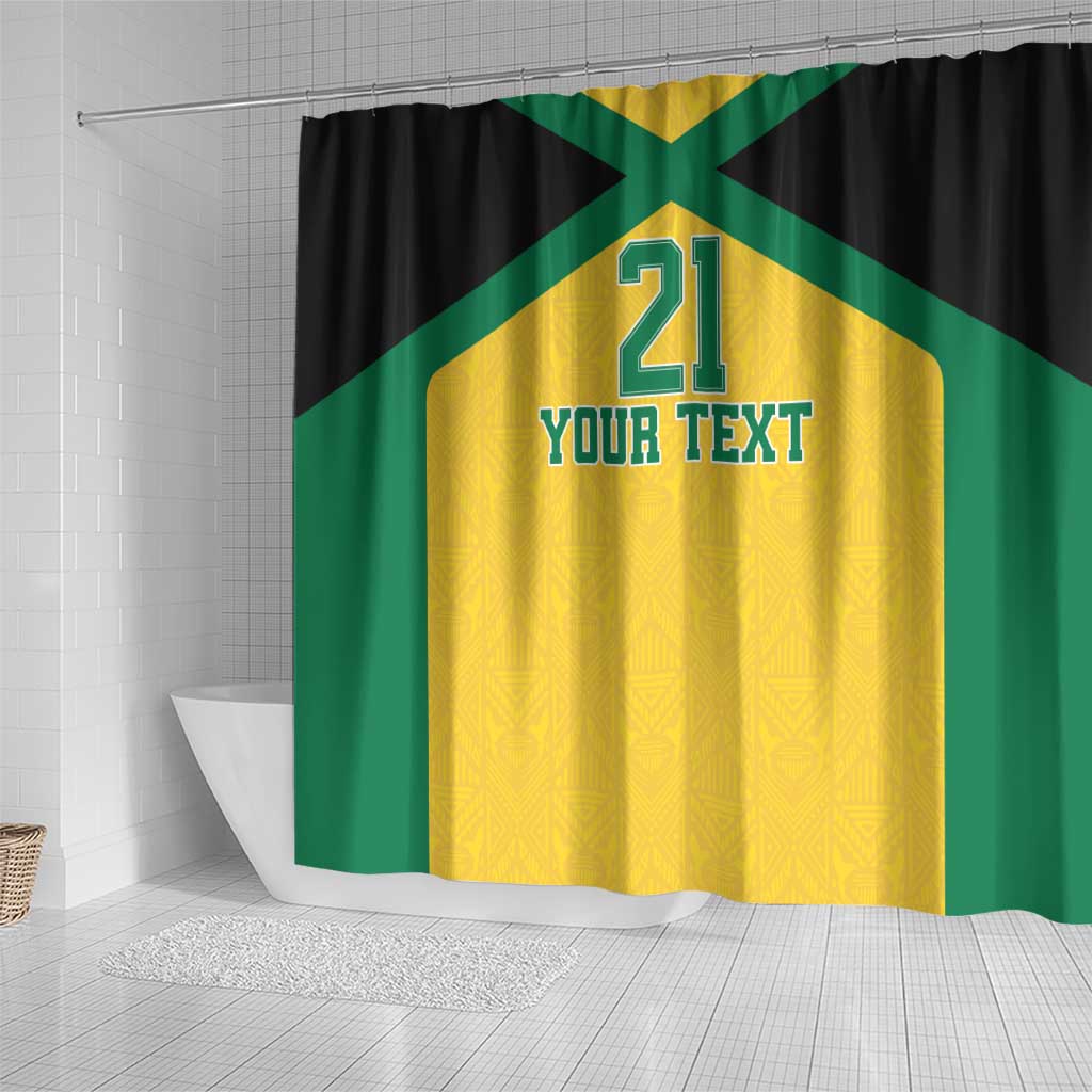Afro-Jamaicans Football Custom Shower Curtain Gold Ethnic Motifs
