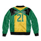 Afro-Jamaicans Football Custom Sleeve Zip Bomber Jacket Gold Ethnic Motifs