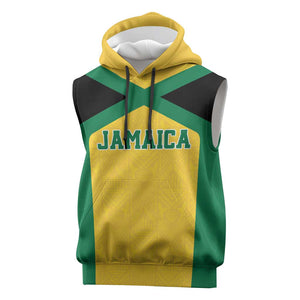 Afro-Jamaicans Football Custom Sleeveless Hoodie Gold Ethnic Motifs - African Pride