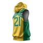 Afro-Jamaicans Football Custom Sleeveless Hoodie Gold Ethnic Motifs - African Pride