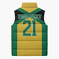 Afro-Jamaicans Football Custom Sleeveless Puffer Jacket Gold Ethnic Motifs