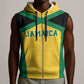 Afro-Jamaicans Football Custom Sleeveless Zip Hoodie Gold Ethnic Motifs - African Pride