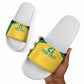 Afro-Jamaicans Football Custom Slide Sandals Gold Ethnic Motifs