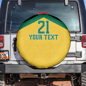 Afro-Jamaicans Football Custom Spare Tire Cover Gold Ethnic Motifs