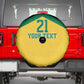 Afro-Jamaicans Football Custom Spare Tire Cover Gold Ethnic Motifs