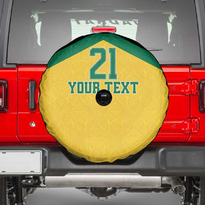 Afro-Jamaicans Football Custom Spare Tire Cover Gold Ethnic Motifs