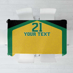 Afro-Jamaicans Football Custom Tablecloth Gold Ethnic Motifs