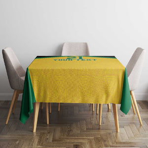 Afro-Jamaicans Football Custom Tablecloth Gold Ethnic Motifs