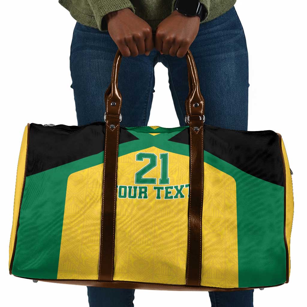 Afro-Jamaicans Football Custom Travel Bag Gold Ethnic Motifs