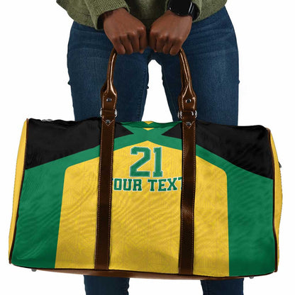 Afro-Jamaicans Football Custom Travel Bag Gold Ethnic Motifs