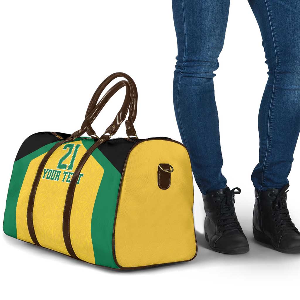 Afro-Jamaicans Football Custom Travel Bag Gold Ethnic Motifs