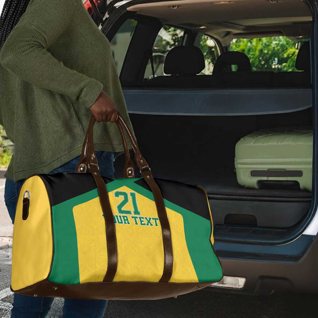 Afro-Jamaicans Football Custom Travel Bag Gold Ethnic Motifs