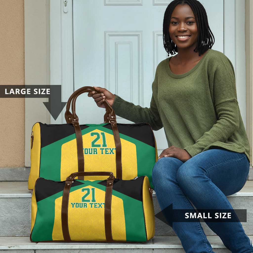 Afro-Jamaicans Football Custom Travel Bag Gold Ethnic Motifs