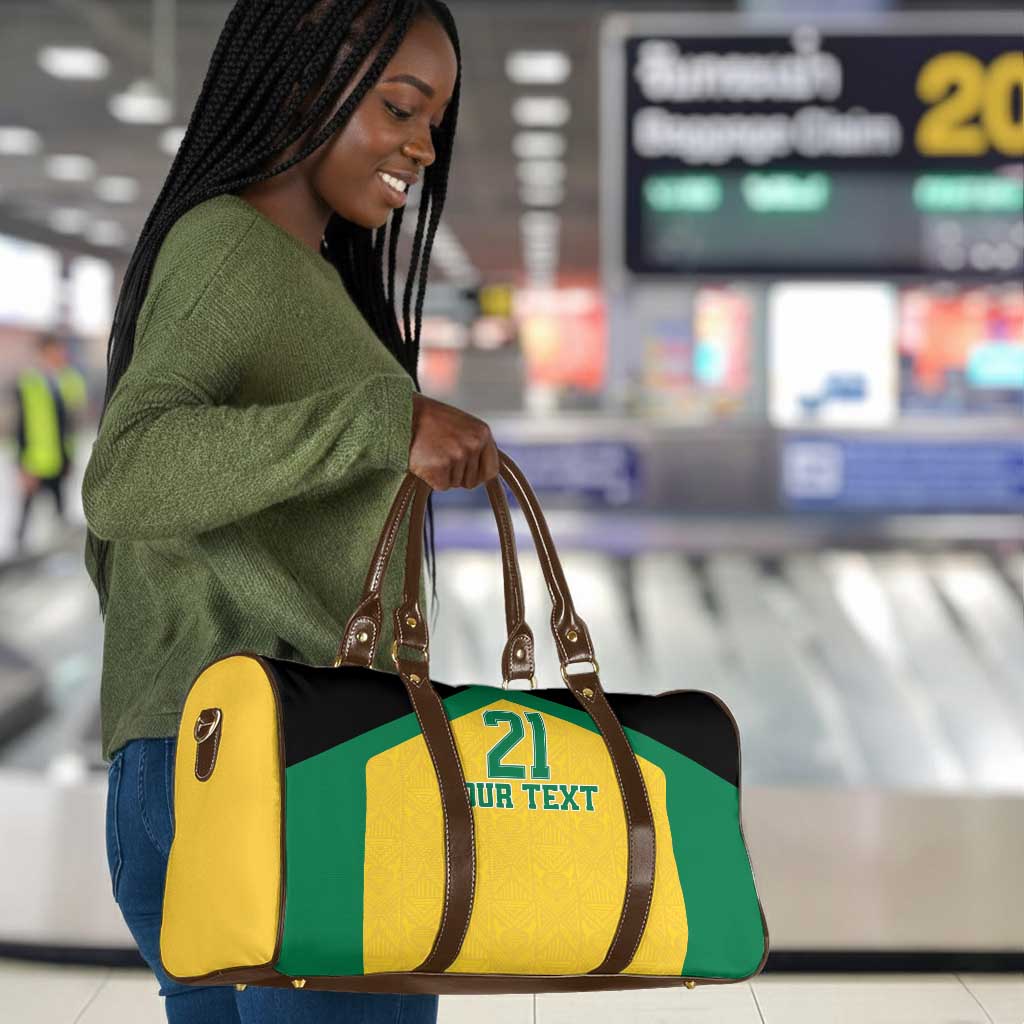 Afro-Jamaicans Football Custom Travel Bag Gold Ethnic Motifs