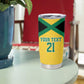 Afro-Jamaicans Football Custom Tumbler Cup Gold Ethnic Motifs