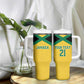 Afro-Jamaicans Football Custom Tumbler With Handle Gold Ethnic Motifs