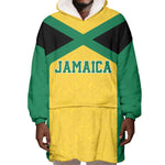 Afro-Jamaicans Football Custom Wearable Blanket Hoodie Gold Ethnic Motifs