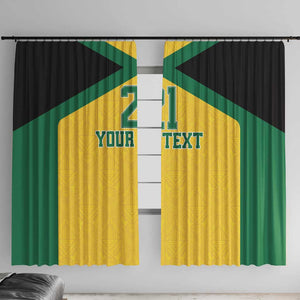Afro-Jamaicans Football Custom Window Curtain Gold Ethnic Motifs