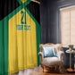 Afro-Jamaicans Football Custom Window Curtain Gold Ethnic Motifs