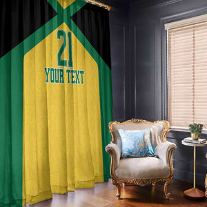 Afro-Jamaicans Football Custom Window Curtain Gold Ethnic Motifs