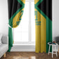 Afro-Jamaicans Football Custom Window Curtain Gold Ethnic Motifs