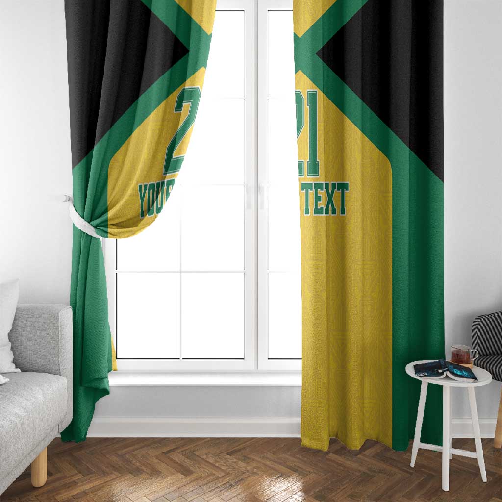 Afro-Jamaicans Football Custom Window Curtain Gold Ethnic Motifs