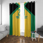 Afro-Jamaicans Football Custom Window Curtain Gold Ethnic Motifs