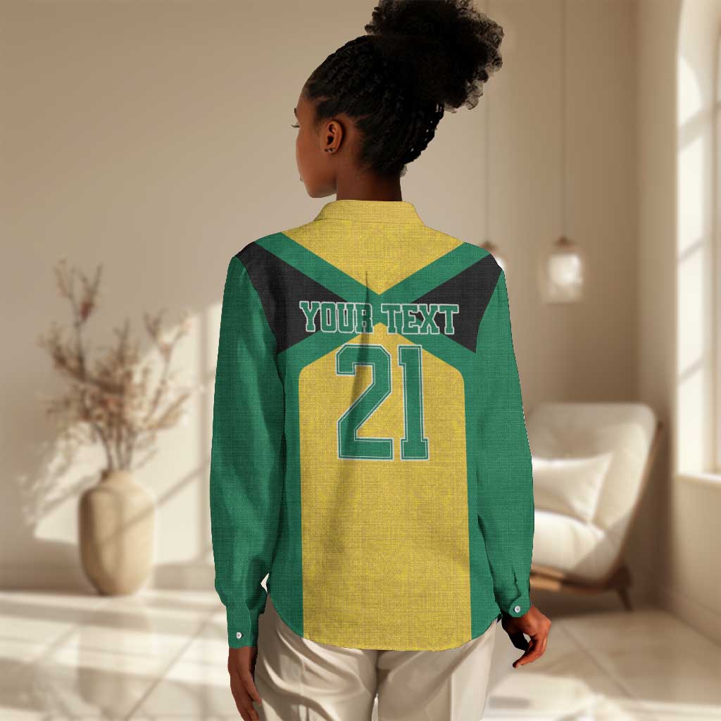 Afro-Jamaicans Football Custom Women Casual Shirt Gold Ethnic Motifs LT9