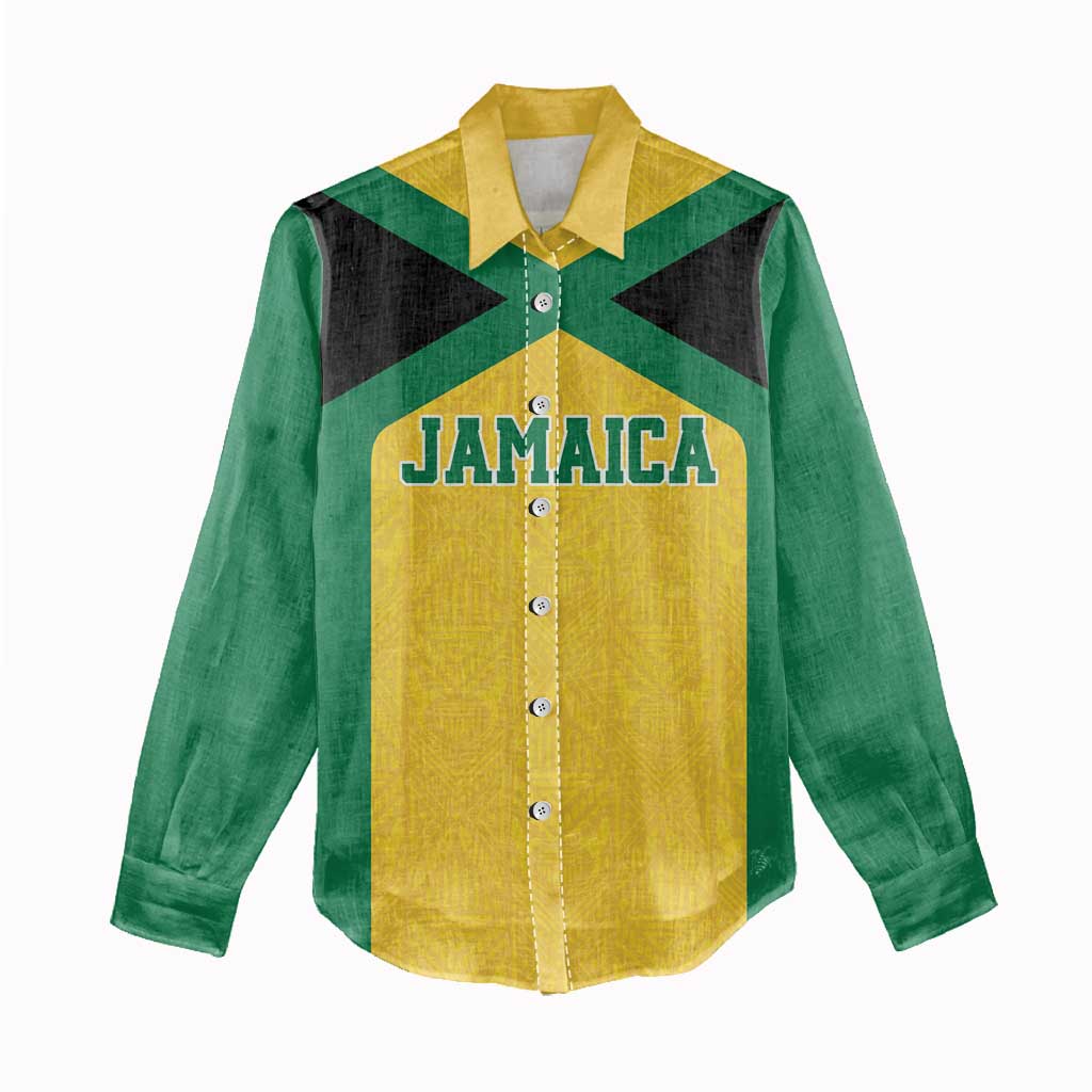 Afro-Jamaicans Football Custom Women Casual Shirt Gold Ethnic Motifs LT9