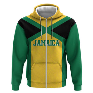 Afro-Jamaicans Football Custom Zip Hoodie Gold Ethnic Motifs