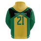 Afro-Jamaicans Football Custom Zip Hoodie Gold Ethnic Motifs